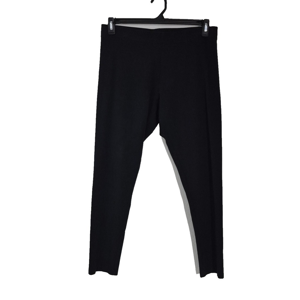 Soft Surroundings Leggings Womens Large Black Ankle Elastic Waist Stretch Knit‎